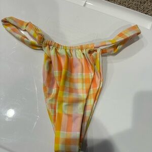 Skatie Yellow Orange Pink Plaid Bikini Bottom